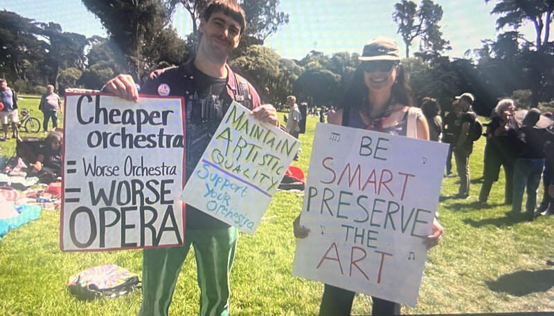 Striking AFM 6 opera musicians were forced on strike after concession demands by the management of the opera. They preformed at Robin Wil...