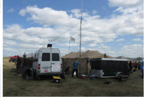 Standing Rock Spirit Radio broadcasting live from Oceti Sakowin camp in August of 2016.