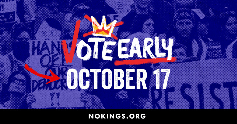 No Kings Vote Early logo