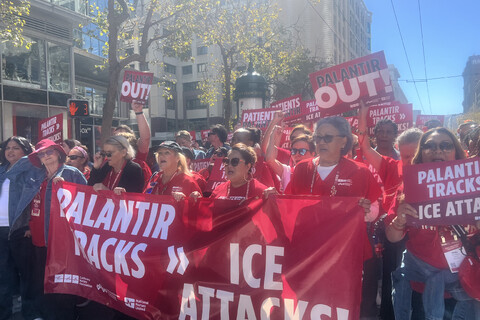 Over 1,000 people marched up Market Street to the ICE facility