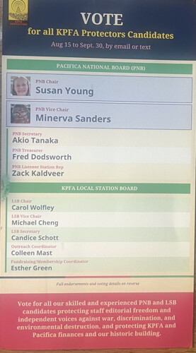 KPFA Protector Candidates Who Support Rigged Elections At KPFA & Pacifica