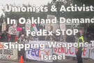 Hundreds of activists and unionists rallied at FedEx near the Oakland airport to demand that it stop shipping weapons to Israel for the g...