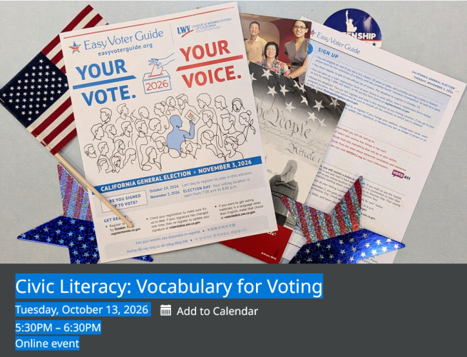 Online event - join from anywhere in California

ESL voting support
