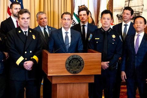 Lurie With SF Police & Supporters