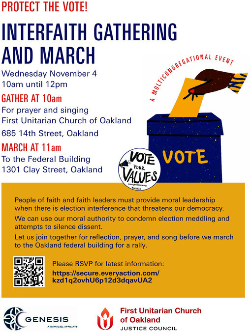 10am - First Unitarian Church of Oakland, 685 14th St., Oaklnad, CA
11am - March to Federal Building, 1301 Clay St., Oakland, CA