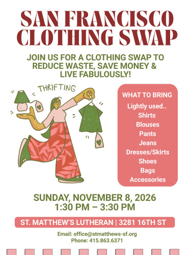 Community Clothing Swap flyer