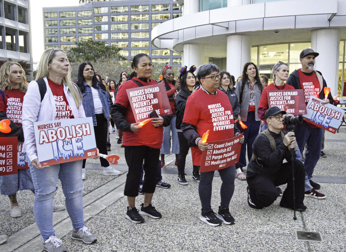 The demands: Count every vote, Abolish ICE, Purge Palantir, Medicare for all