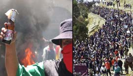 Motines contra el gobierno en Bolivia