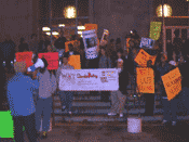 Protesters Rally Before Commission Hearing