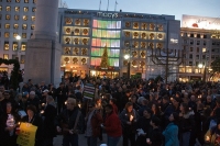 Demonstrators Holding Candles Shed Light on Struggle for Marriage Equality