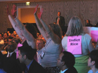 Codepink Confronts Condoleezza Rice After Speech in San Jose