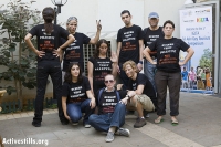 Palestinian and Jewish LGBT\queer activists old a protest against promoting LGBT tourism