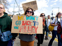 Walk for Choice Santa Cruz says "Keep Your Politics Off My Body"