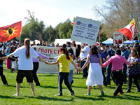 Idle No More Supporters Round Dance at Azteca Mexica New Year Celebration in San Jose