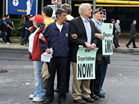 Immigrant Rights Action: Sit-in Blocks Major Intersection in E. Palo Alto