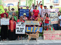 Winnemen Wintu and Allies Protest Governor’s California Water Summit