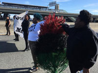 Black Xmas Action Blocks Highway 101 at SFO