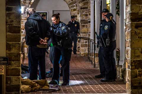 Santa Cruz Police Eject Homeless Individuals Sleeping at City Hall During Rainy Weather