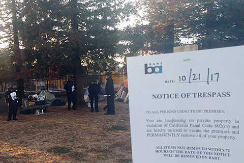 East Bay Homeless Encampment Threatened by BART Police