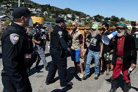 Resistance at Sausalito Camp Eviction