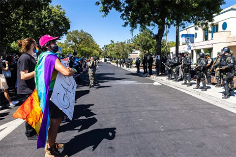Anti-Fascists Fight Back at Straight Pride Rally in Modesto